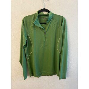 Ogio Mens Green Quarter-Zip Long Sleeve Pullover men size Medium Polyester Light